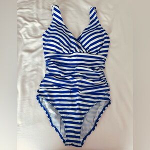 Boden Blue & White Striped Women’s Swimsuit
